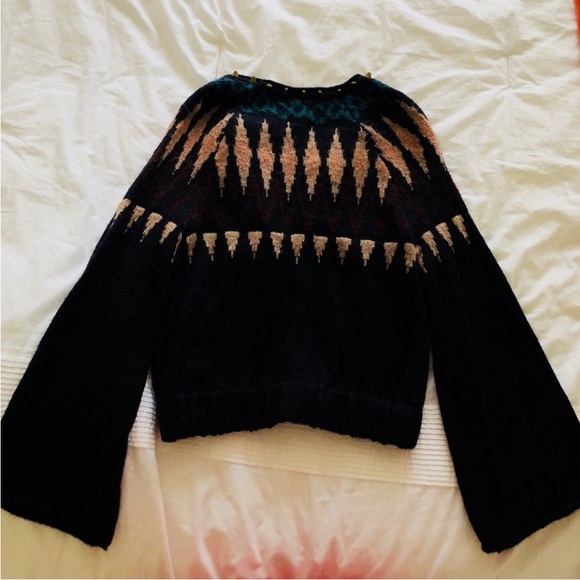 Colorful Patterned Knit Jacket - Picture 5 of 7